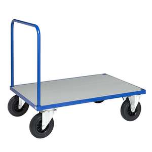 Industrial and Shopping <b>Platform</b> <b>Trolley</b> with Four- and Three-Wheel Options Enclosed Frame OEM Support for Warehouse Storage - Product Image 1