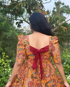 Lunatique Horizon Tiered Maxi Dress Colorful Ethnic Print Flowy Style avec manches bouffantes douces - Product Image 3