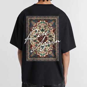 Fabricant de t-shirts DTG graphiques Streetwear à impression numérique personnalisée, poids lourd 300GSM - Product Image 1