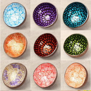 Laca de cuenco de cáscara de coco personalizada, artesanía ecológica del fabricante de Vietnam para frutas y ensaladas - Product Image 1