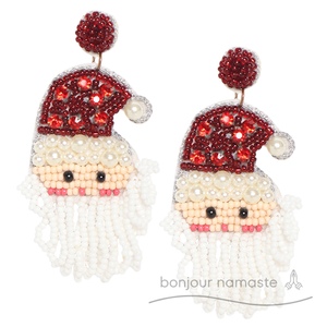 Ornamento di Babbo Natale di perline di lusso all'ingrosso | Orecchini natalizi artigianali per Boutique di berlino, londra, parigi e Toronto - Product Image 1