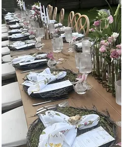 Anillo para Servilletas de Aluminio Hecho a Mano, Diseño de Diamante, Decoración de Lujo para Fiestas - Product Image 3