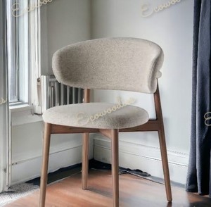 เก้าอี้รับประทานอาหารไม้ไผ่แข็งดีไซน์ทันสมัยคลาสสิกสำหรับเฟอร์นิเจอร์กลางแจ้งสวนชายหาดห้องโถงใช้ด้วยวัสดุผ้า - Product Image 4