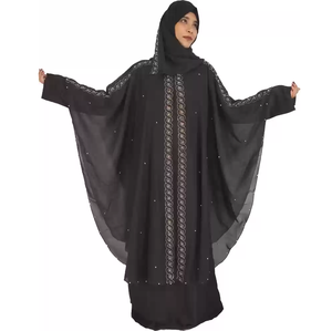 2024 musulman nouvelle Abaya pour les femmes en gros soie tissu ouvert islamique femmes Abayas robes respirant - Product Image 1