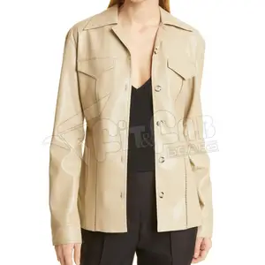 Vrouwen Echt Leer Overhemd Lente Real Leather Shirt Blouse Vintage Button Tops Office Dames Shirt