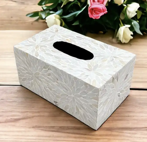 Caja de Papel Tisú con Incrustaciones de Nácar para Decoración de Mesa, Caja de Papel Tisú de Nácar Real, Aspecto Premium - Product Image 3