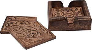 Juego de Posavasos de Madera Artesanal Más Vendido, Madera de Mango, Forma Personalizada, Exportador Indio con Posavasos de Nogal de Alta Calidad - Product Image 2