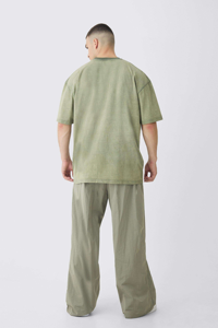 T-shirt lavé à l'acide de haute qualité personnalisé surdimensionné à manches courtes rétro mode haute rue marque 100% coton - Product Image 2