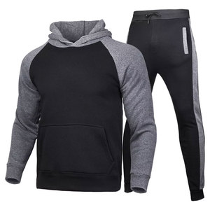 Ensemble de survêtements pour hommes personnalisés avec logo, en molleton respirant 100 % coton, comprenant un sweat à capuche coupe-vent et un pantalon de jogging, idéal pour l'hiver et le sport. - Product Image 2