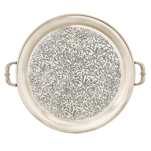 Plateau de service en laiton pur de grande taille, idéal pour les fêtes de mariage, hôtel et restaurant disponibles à la vente. - Product Image 2