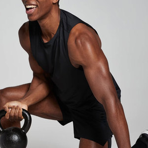 Vente en gros Débardeur sans manches pour hommes Vêtements de fitness tricotés respirants et décontractés Logo personnalisé sur polyester fin pour la musculation - Product Image 5