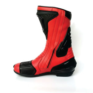 Bottes de moto de course en cuir en gros, personnalisées, imperméables, avec doublure en cuir véritable et semelle intérieure plate en caoutchouc pour l'hiver - Product Image 3