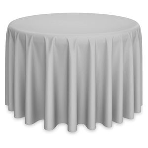 Vente en gros de nappe ronde blanche et bleu marine tissu en polyester tissé teint uni pour les repas à la maison et les mariages - Product Image 3