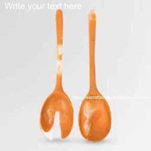 Juego de servidor de ensalada de tenedor de resina Apto para lavavajillas ecológico hecho a mano, vajilla duradera con estilo para cocina, comedor, Fiesta en casa - Product Image 2