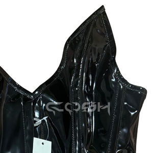 Shiny Wet Look Black <b>PVC</b> Overbust Corset Heavy Duty Steel Boned Body Shaper Waist Slimming Corset - Product Image 3