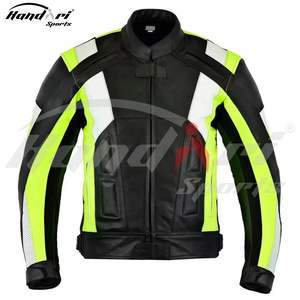 Chaqueta de cuero de moto a prueba de viento para hombre de diseño personalizado 2025 diseño impreso de talla grande para carreras de bicicletas precio al por mayor - Product Image 1
