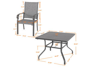 Juego de Mesa de Comedor con Sillas de Jardín Cómodas, Modernas y Resistentes de Hierro Fundido para Patio, Sala de Estar, Exteriores, Hotel, Villa, Hospital - Product Image 5