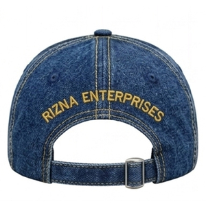 Gorra de Béisbol RIZNA de Mezclilla, 6 Paneles, Ajustable, Unisex, Estilo Casual Vintage, Lavada, con Logotipo Bordado en 3D en el Panel Frontal, Azul, Algodón, Metal - Product Image 3