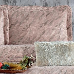 Guzide Julia 4-Piece Dried Rose Colored Customized Luxury <b>Bedspread</b> <b>Set</b> 100% Chenille Organic Knitted Modern Pattern Breathable - Product Image 4