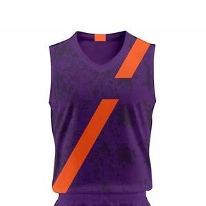 Maillot de basket-ball respirant en polyester évacuant l'humidité à séchage rapide col en V uniformes de basket-ball de conception personnalisée pour adultes - Product Image 4