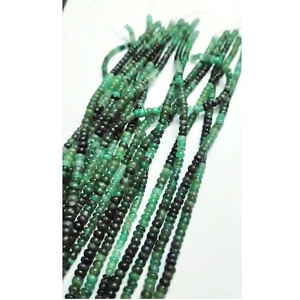 Lote de 16 Hilos de Cuentas Redondas Lisas de Esmeralda Verde Natural Sombreada de 5-6mm, 1120 Quilates, 15 Pulgadas, Iroc Sales Gemstone Bead - Product Image 3