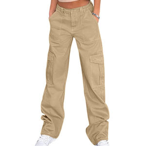 Pantalones de chándal informales de algodón de talla grande para mujer con pantalones cargo de pierna ancha de LICRA para verano - Product Image 4