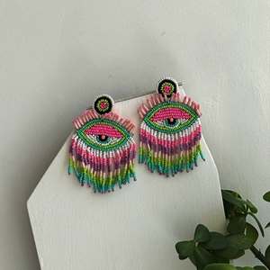 Pendientes de Tela Bordados Hechos a Mano, Pendientes Personalizados con Cuentas Múltiples, Joyería Festiva para Mujer al Mejor Precio, Pendientes con Cuentas - Product Image 6