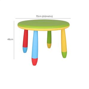 Tavolino Rotondo Verde in Plastica per Bambini WELL HOME 70x48cm - Product Image 3