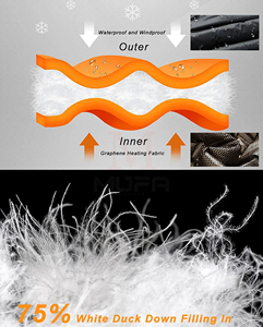 Chaqueta de invierno para hombre, sombrero, desmontable, acolchado, calefacción de grafeno, cálido, con capucha, rompevientos disponible 2024 - Product Image 4