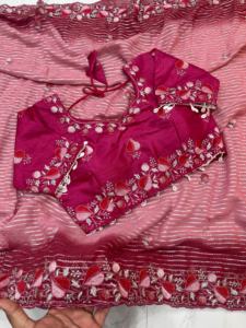 Bollywood Designer dernière tendance lourde nouveauté Georgette douce avec fil broderie Saree exportateur et approvisionnement indien - Product Image 2