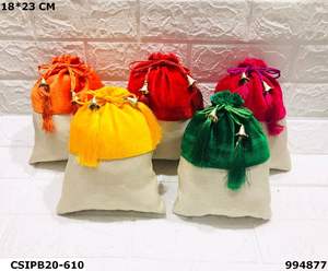 Designer Handmade Stylish Ethnic Evening Bags Customized Printing Potli Batua <b>Coin</b> <b>Pouches</b> for Parties and Gifts - Product Image 4