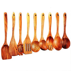 Nuevo Juego de Utensilios para Ensalada de Acacia, Ecológicos, Aptos para Lavavajillas, Hechos en India - Product Image 3