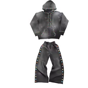 Survêtement pour homme avec strass, respirant, sur mesure, vente chaude, confortable, tendance, vêtements de sport pour homme avec strass - Product Image 1