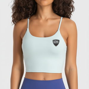 Vente chaude en gros, débardeur court côtelé sans couture respirant à séchage rapide pour femmes, pour la salle de sport et le fitness - Product Image 1