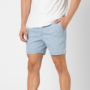 Short en jean d'été de haute qualité pour hommes, couleur unie, décontracté, taille haute, tricoté pour hommes - Product Image 2