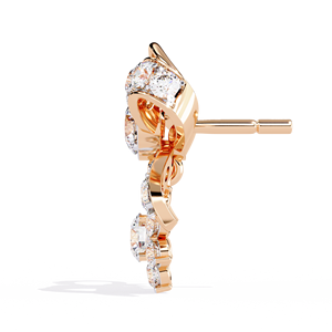 Pendientes de corte brillante redondos certificados IGI con diamantes CVD cultivados en laboratorio de oro fino 10K 14K 18k con forma de lazo para fiesta de boda clásica - Product Image 3