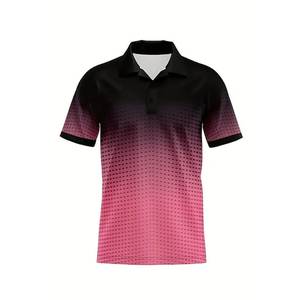 Camiseta informal de manga corta para hombre, camisetas de polo 100% de algodón con estampado 3D sencillo, tops de solapa para todos los días para vacaciones - Product Image 2