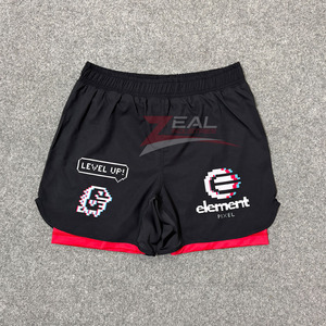 กางเกงขาสั้นไฮบริดแบบกำหนดเอง 2 ชั้น 2 in 1 กางเกงขาสั้นสำหรับ MMA ต่อสู้ บราซิลเลียนยิวยิตสู พิมพ์ลายแบบซับลิเมชั่น ผ้าไมโครสเตรช ผลิตในปากีสถาน - Product Image 1