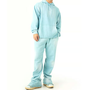 Chándal Deportivo para Hombre, Invierno, Color Sólido, Lavado Ácido, Casual, Transpirable, 100% Algodón, Cintura Elástica, Precio al por Mayor - Product Image 1