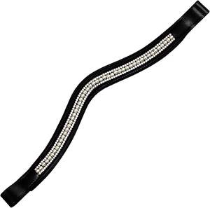 Banda Frontal de Cuero con Cristales para Caballos, Estilo Moderno, con Artesanía de Primera Calidad, Tamaños Personalizados Disponibles. - Product Image 1