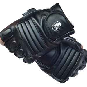 UNIQUE GYM WEAR Gants de musculation unisexes en cuir à demi-doigts, respirants, légers, avec sangle de poignet réglable pour la gym et le fitness - Product Image 1