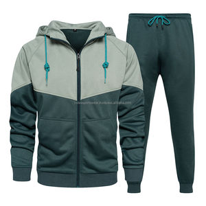 ชุดกีฬาผู้ชายแบบสองชิ้น ผ้าฝ้าย 100% ป้องกันลม มีฮู้ด สีพื้น ดีไซน์ทันสมัย เป็นมิตรกับสิ่งแวดล้อม - Product Image 5