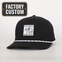 Casquette de baseball sportive ajustable à 5 panneaux personnalisée en gros avec logo brodé, cordon et patch tissé 100 % polyester unisexe OEM