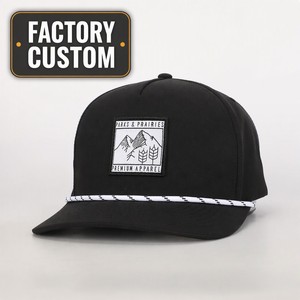 Casquette de baseball sportive ajustable à 5 panneaux personnalisée en gros avec logo brodé, cordon et <span class=keywords><strong>patch</strong></span> tissé 100 % polyester unisexe OEM - Product Image 1