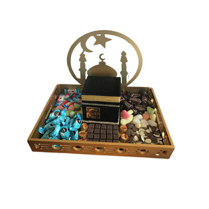 Islamic Design <b>White</b> Color Dessert Serving Tray In Wooden Rectangular Shape <b>Chocolate</b> Ramadan Tray At Affordable Prices - Product Image 6