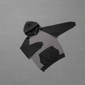 Sweat à capuche pour homme en coton 100% avec blocs de couleur, impression DTF personnalisée, logo, 2 tons, ample, épaules tombantes, polaire surdimensionné, OEM/ODM - Product Image 5