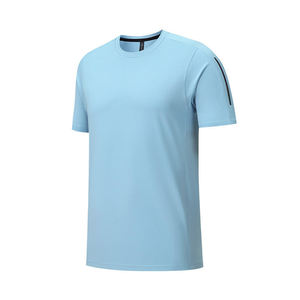2023 camisetas para correr con logotipo personalizado para hombre, ropa de calle en blanco de algodón 100% de alta calidad, Top deportivo con cuello redondo, informal - Product Image 4
