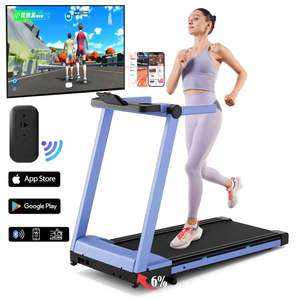 <b>Foldable</b> Electric Home Gym <b>Treadmill</b> Portable ABS Material Secure Handholds Manual Folding for Users up to 100kg Heart Rate Test - Product Image 5