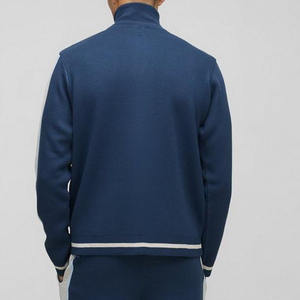 Edición personalizada Contrast Stripe Zip Up Chaqueta de punto Sudaderas con capucha Hombres Algodón Mezclado Último diseño Precio de fábrica Chaquetas de hombre - Product Image 6