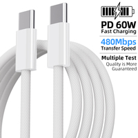 Cable de Datos USB 2.0 3.1 3.2 USB C PD de Carga Rápida de 60W 100W de Marca OEM al por Mayor para iPhone 15 16 Pro Max Huawei